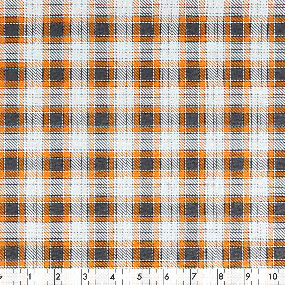 FABRIC CREATIONS Orange Black White Halloween Plaid 1110090353