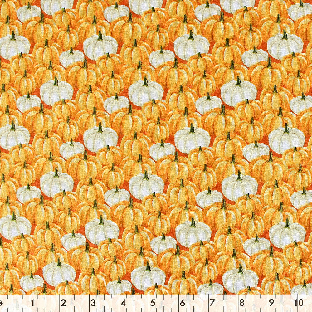 FABRIC CREATIONS Orange White Halloween Pumpkin Patch 1110090355