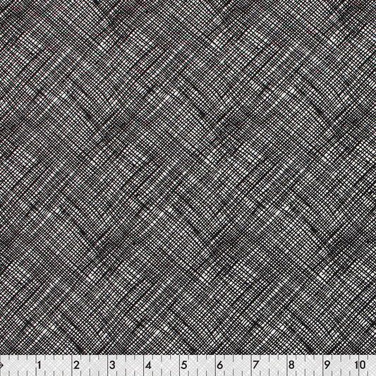 FABRIC CREATIONS 42" × 8 yd Cotton Fabric Bolt — White with Black Crosshatch Lines