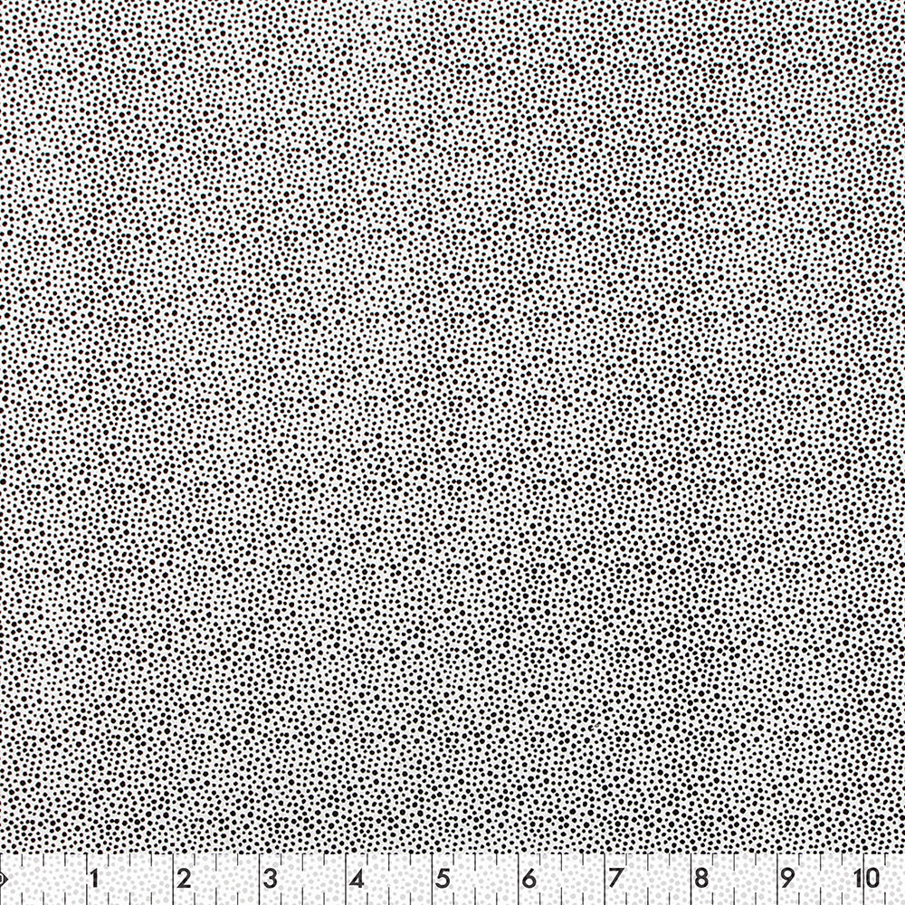 FABRIC CREATIONS 42" × 8 yd Cotton Fabric Bolt — White with Black Micro Polka Dots