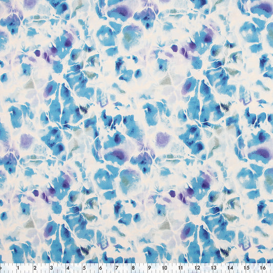 FABRIC CREATIONS 42" × 8 yd Cotton Fabric Bolt — Blue and Purple Sea Reflection
