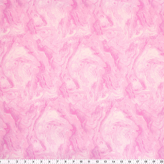 FABRIC CREATIONS 42" × 8 yd Cotton Fabric Bolt — Pink, Purple and White Watercolour Swirl