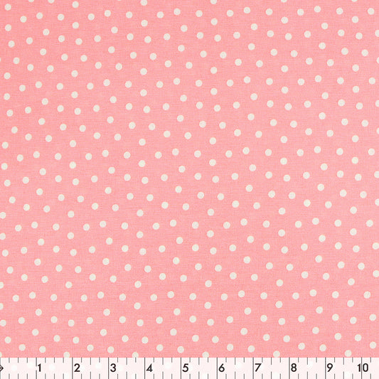 FABRIC CREATIONS 42 x 8yd Cotton Fabric Bolt - Pink with Small White Dots