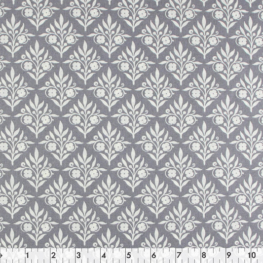 FABRIC CREATIONS 42 x 8yd Cotton Fabric Bolt - Grey with White Flower Diamonds