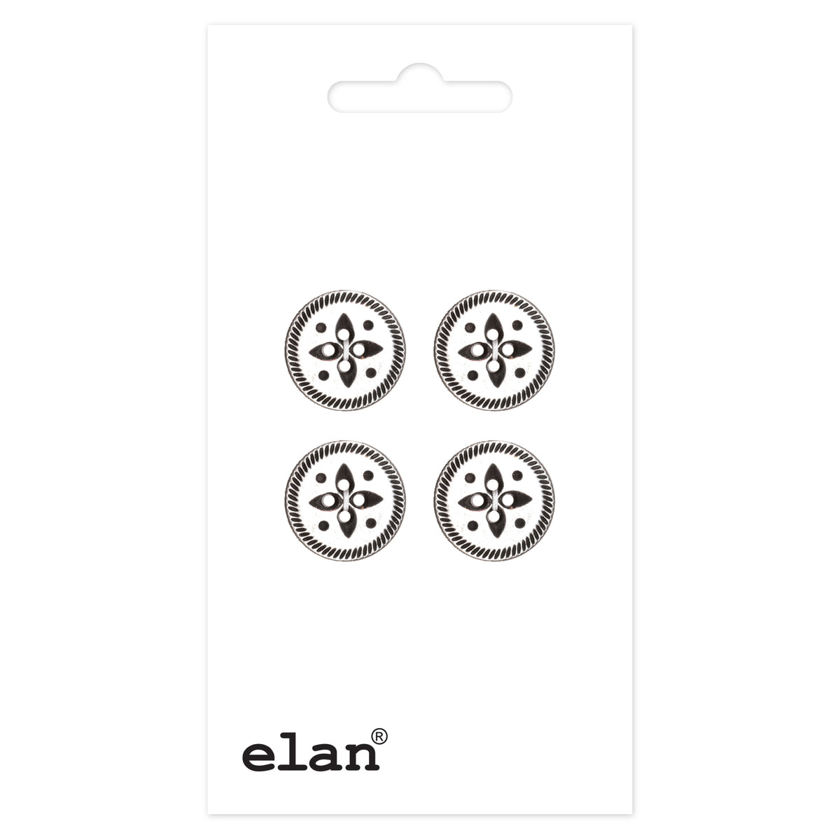 ELAN 4 Hole Button - 13 mm (1/2 in.) - 4 count - packaged product view