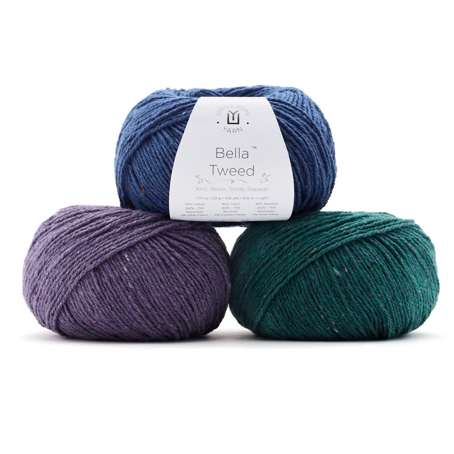 UNIVERSAL Bella Tweed Recycled Cotton Yarn 50 g/109 yd Offset