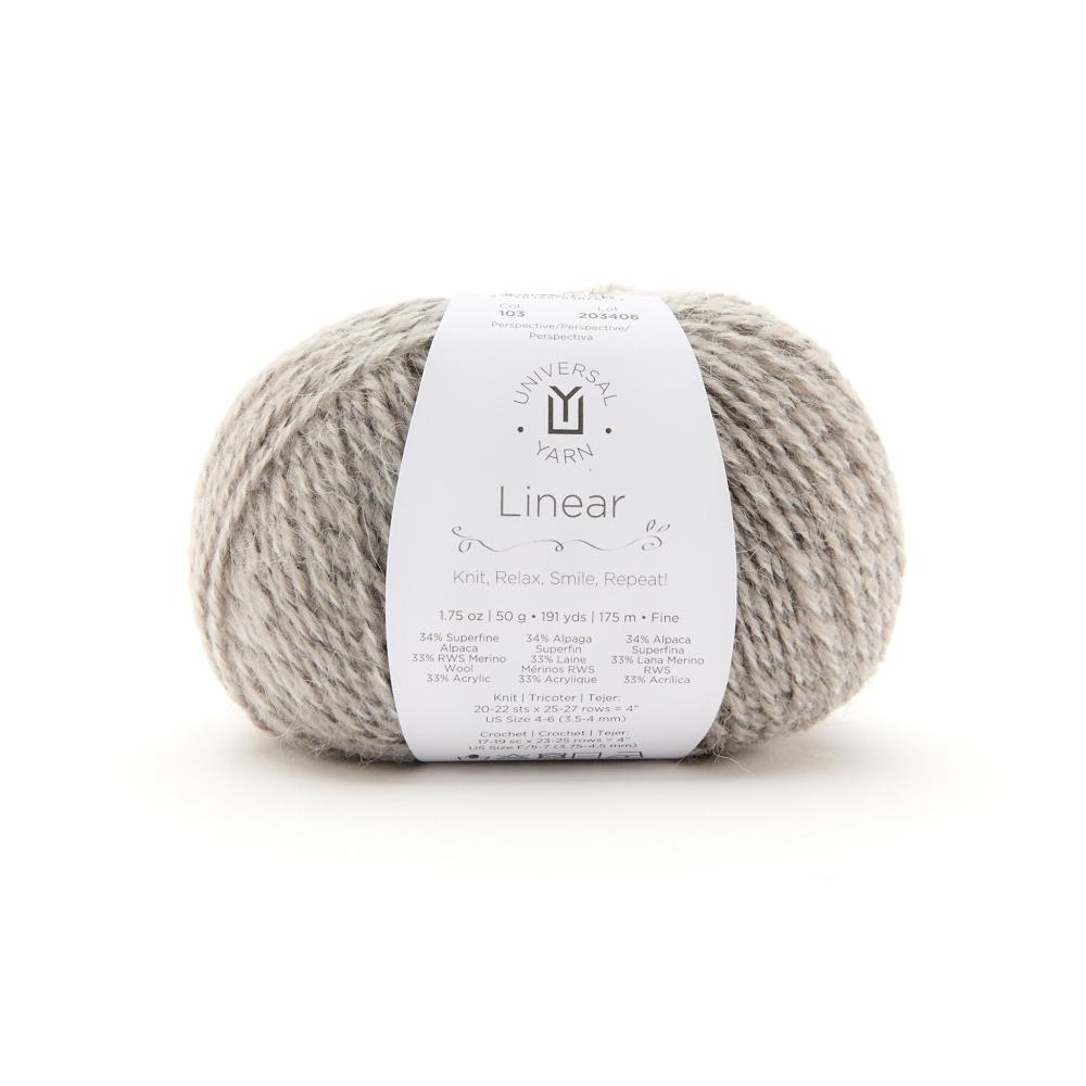 UNIVERSAL Linear #1803 Yarn - 50g - Fine Weight 2 - 175m (191yds) - Perspective