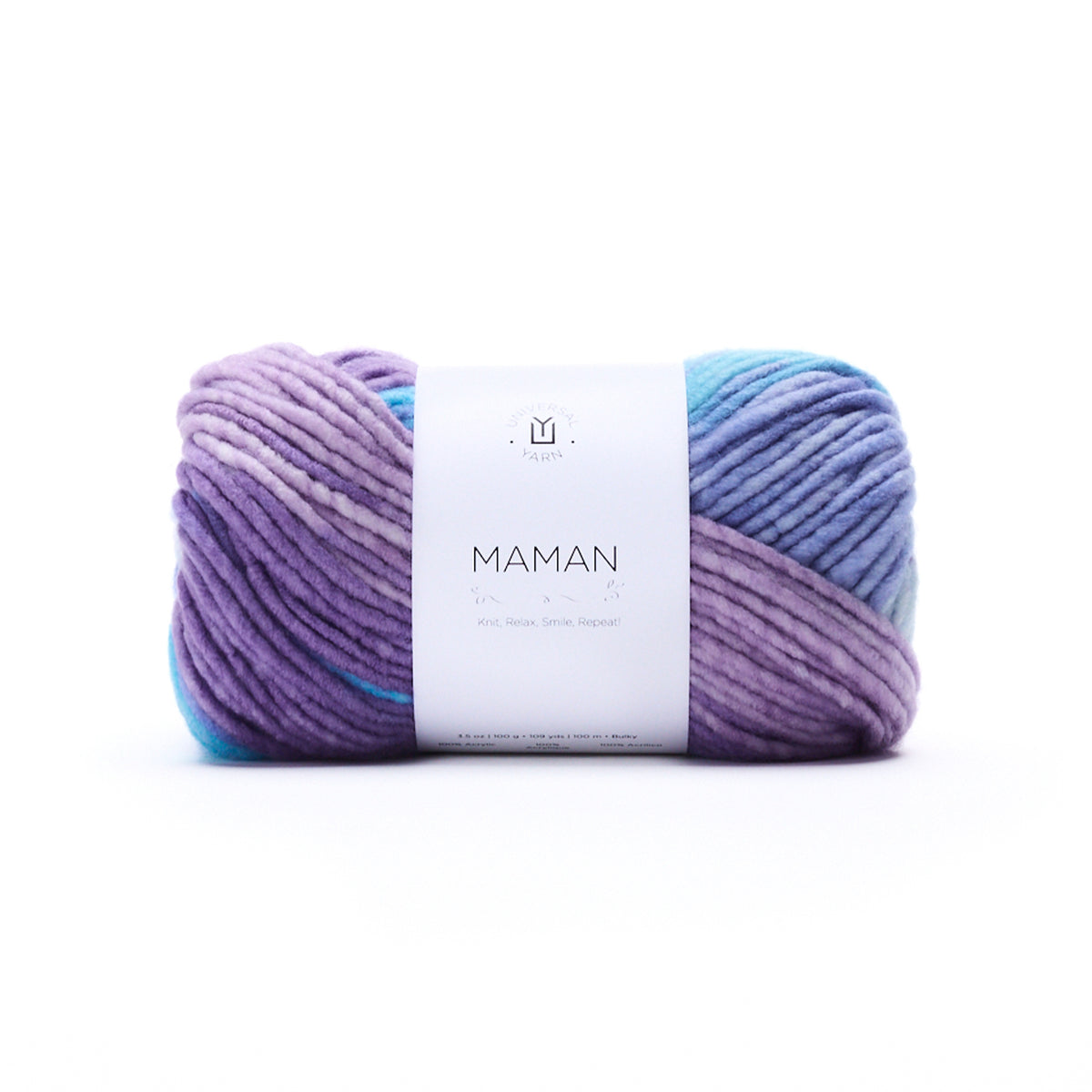 UNIVERSAL Maman #1804 Yarn - 100g - Bulky Weight 5 - 100m (109yds) - Snow Cone