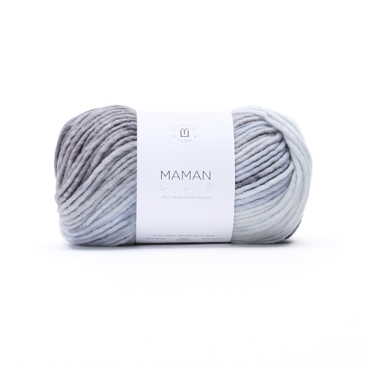 UNIVERSAL Maman #1804 Yarn - 100g - Bulky Weight 5 - 100m (109yds) - Newsprint