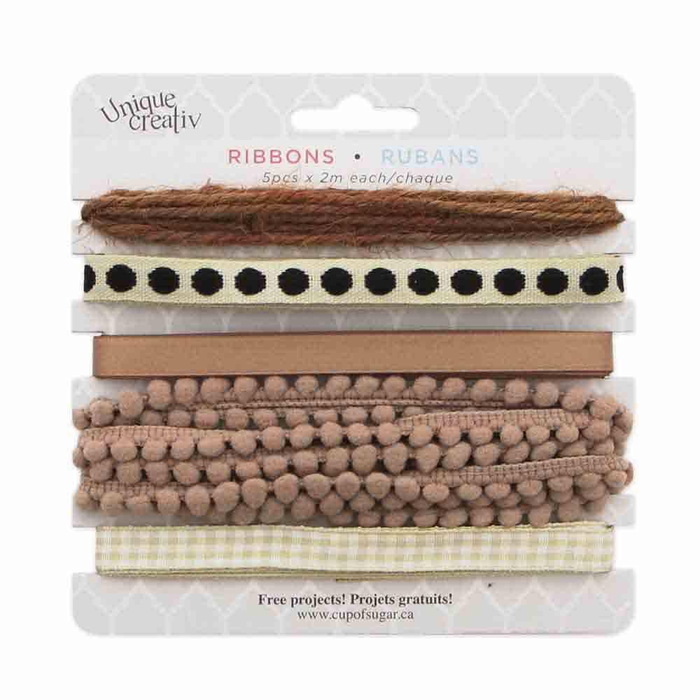UNIQUE CREATIV Trim Pack – Tan (5 × 2 m Assorted Trims)