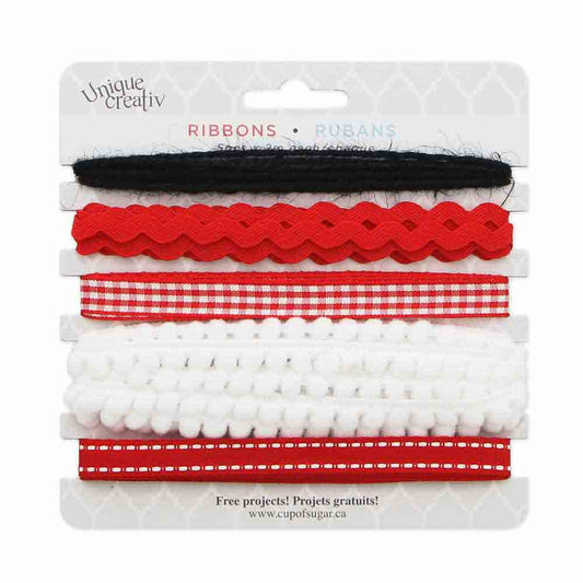 UNIQUE CREATIV Trim Pack – Red (5 × 2 m Assorted Trims)