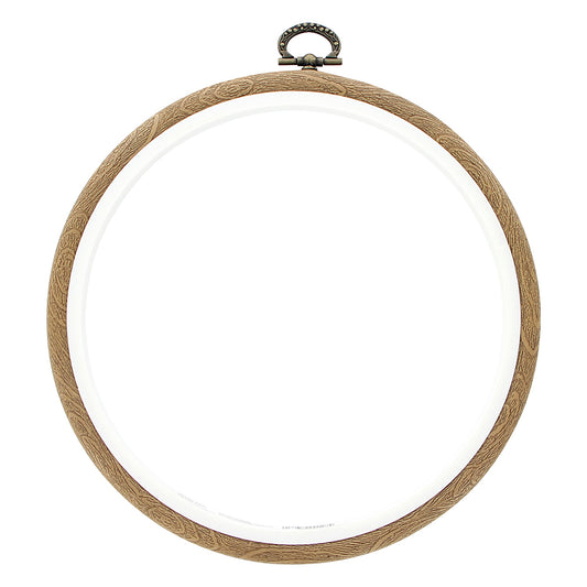 UNIQUE CRAFT Plastic Woodgrain Embroidery Hoop – 15 cm (6 in) – Round