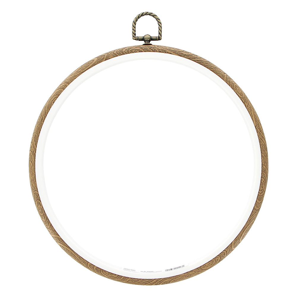 UNIQUE CRAFT Plastic Woodgrain Embroidery Hoop – 20 cm (8 in) – Round