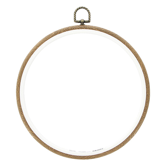 UNIQUE CRAFT Plastic Woodgrain Embroidery Hoop – 20 cm (8 in) – Round