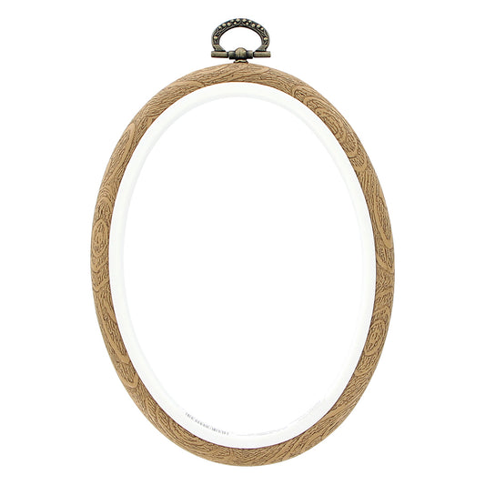 UNIQUE CRAFT Woodgrain Oval Embroidery Hoop – 10 × 13 cm (4″ × 5″)