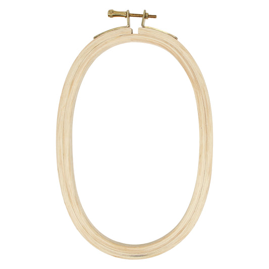 UNIQUE CRAFT Wood Embroidery Hoop — Oval — 15 cm (6")
