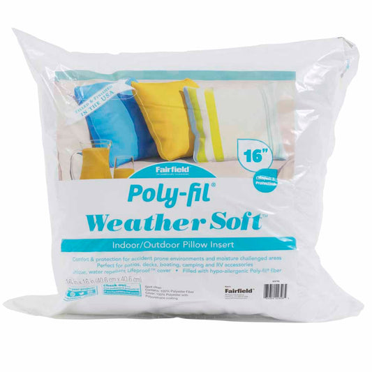 FAIRFIELD Weather Soft Water-Resistant Outdoor Pillow Insert 40.6 × 40.6 cm (16 × 16 in)
