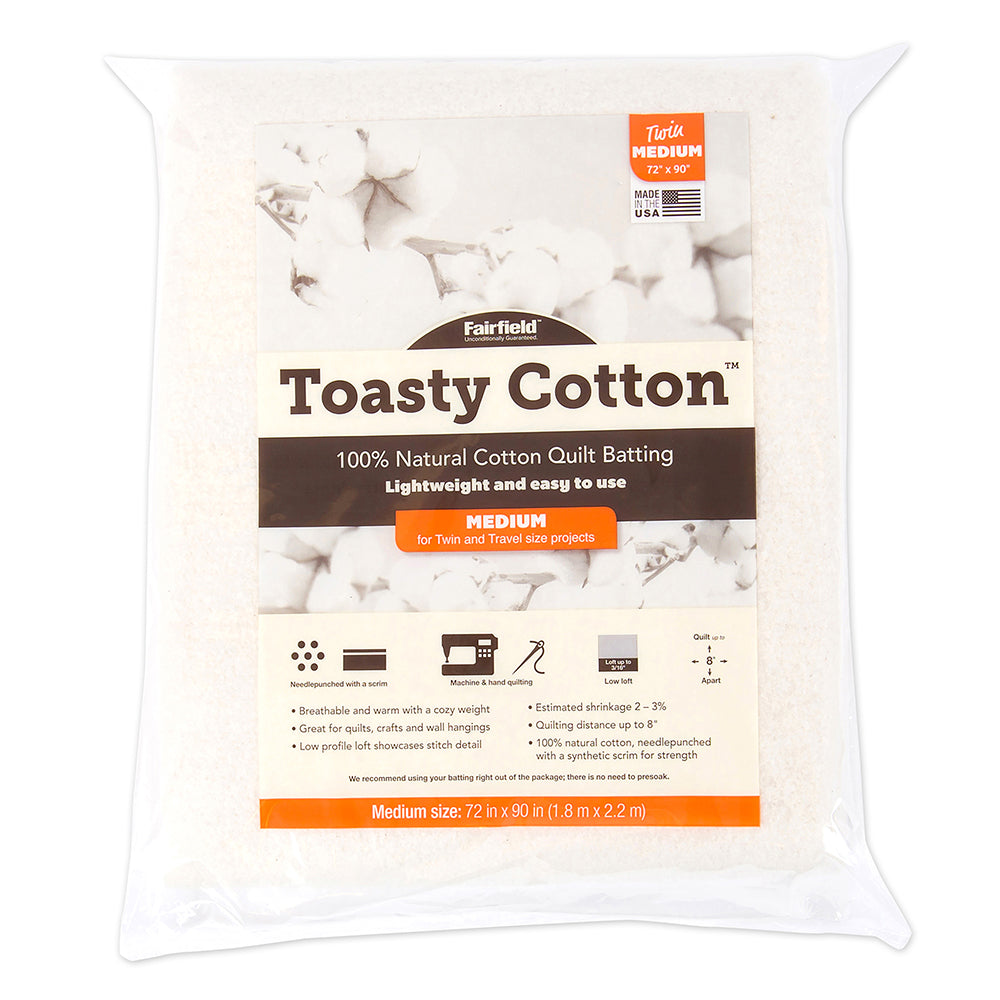 FAIRFIELD Toasty Cotton Quilt Batting 1.8 × 2.2 m (72 × 90 in)