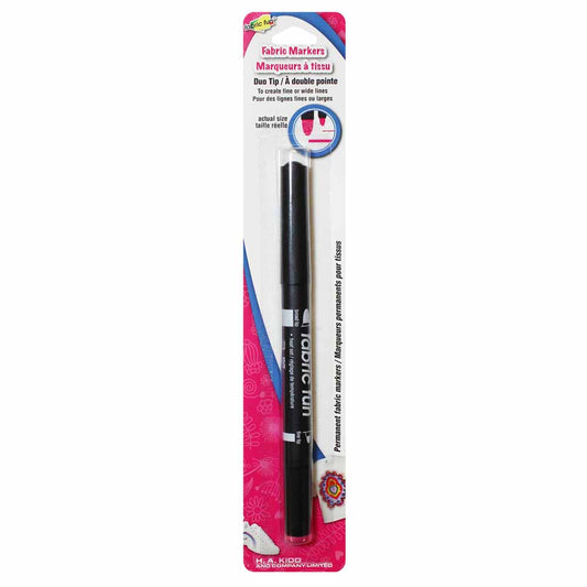 FABRIC FUN Dual‑Tip Fabric Marker — Black