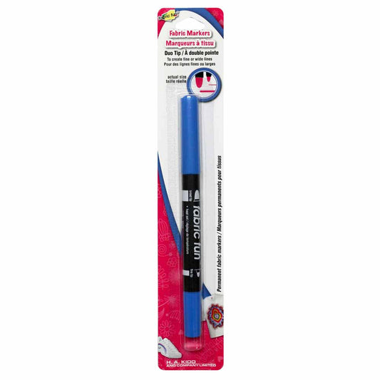 FABRIC FUN Dual‑Tip Fabric Marker — Blue