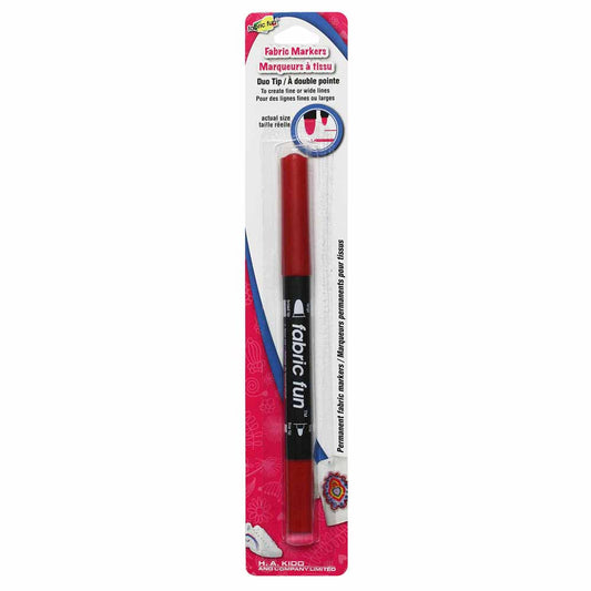 FABRIC FUN Dual‑Tip Fabric Marker — Red