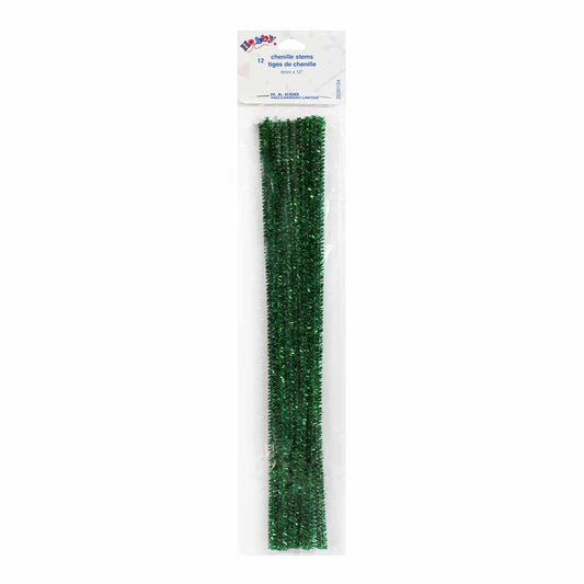 HOBBY Chenille Stems Green Tinsel - 12 pcs
