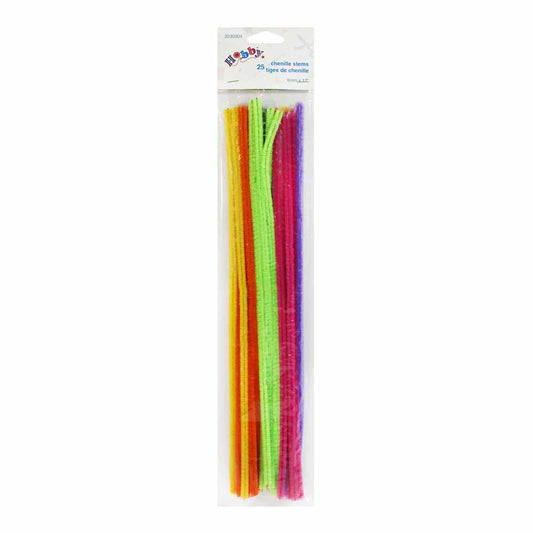HOBBY Chenille Stems – Bright Assorted – 25 pcs