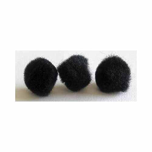 HOBBY Pompoms Black - 19mm (3/4") - 12 pcs
