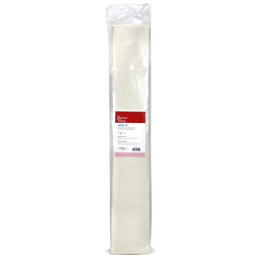 STITCHER’S CHOICE Cotton Aida Bolt – 14 ct – 76.2 cm × 9.14 m (30″ × 10 yd) – Antique White