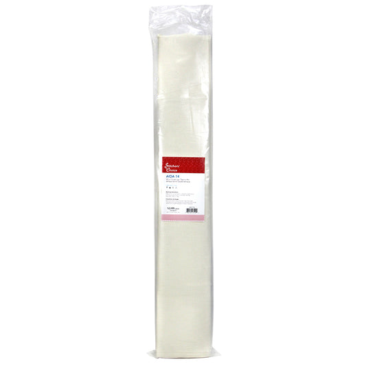 STITCHER’S CHOICE Cotton Aida Bolt – 14 ct – 76.2 cm × 9.14 m (30″ × 10 yd) – Antique White
