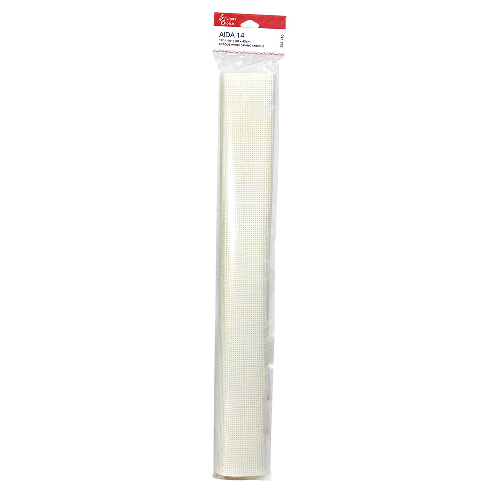 STITCHER’S CHOICE Cotton Aida – 14 ct – 38.1 × 45.7 cm (15″ × 18″) – Antique White