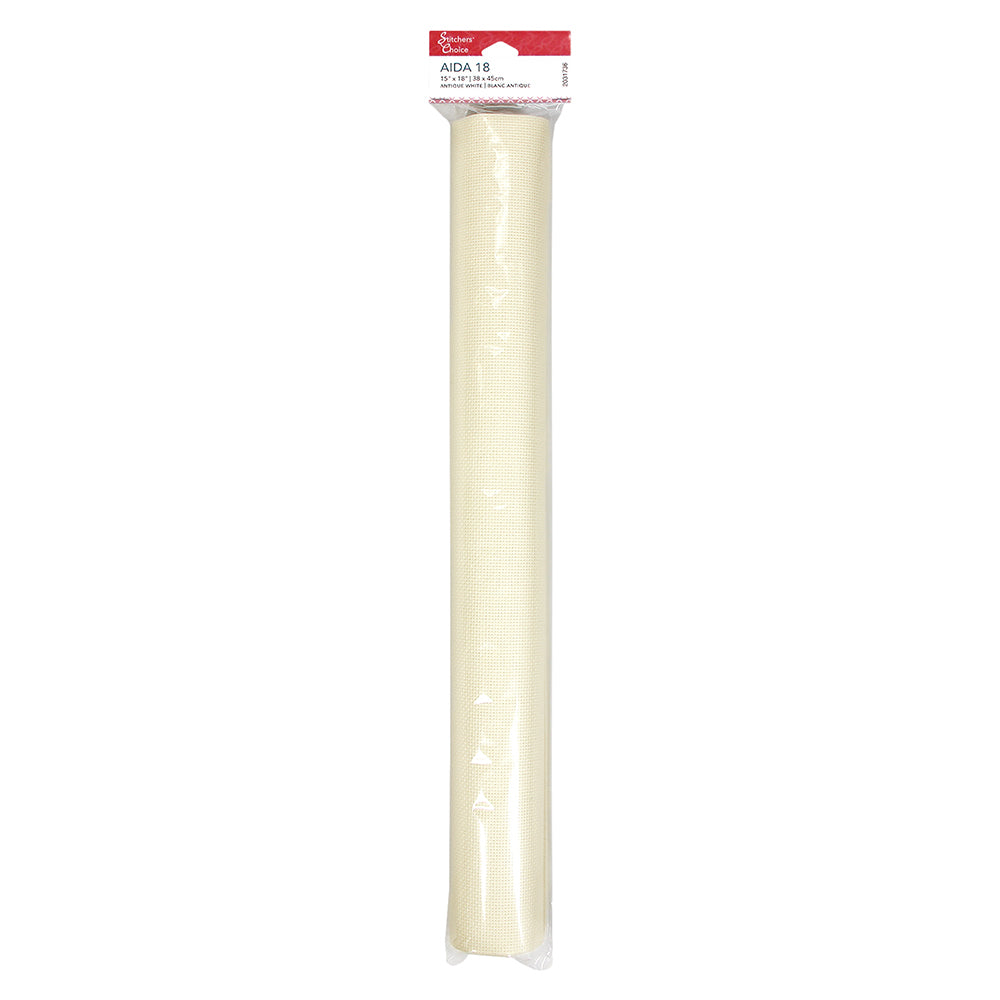STITCHER’S CHOICE Cotton Aida – 18 ct – 38.1 × 45.7 cm (15″ × 18″) – Antique White