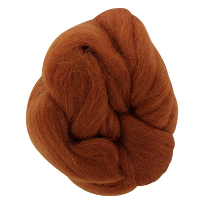 UNIQUE CRAFT Natural Wool Roving, 25 g — Bister Brown
