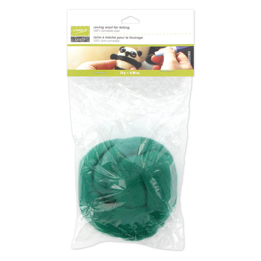 Unique Craft Natural Wool Roving – 25 g – Peppermint