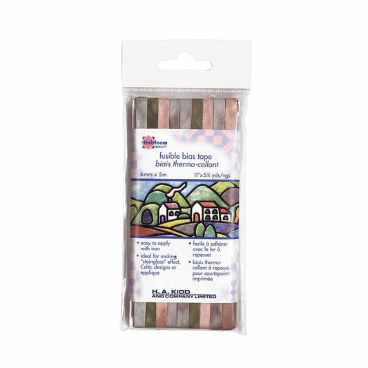 HEIRLOOM Fusible Bias Tape 6 mm x 5 m Taupe Rainbow