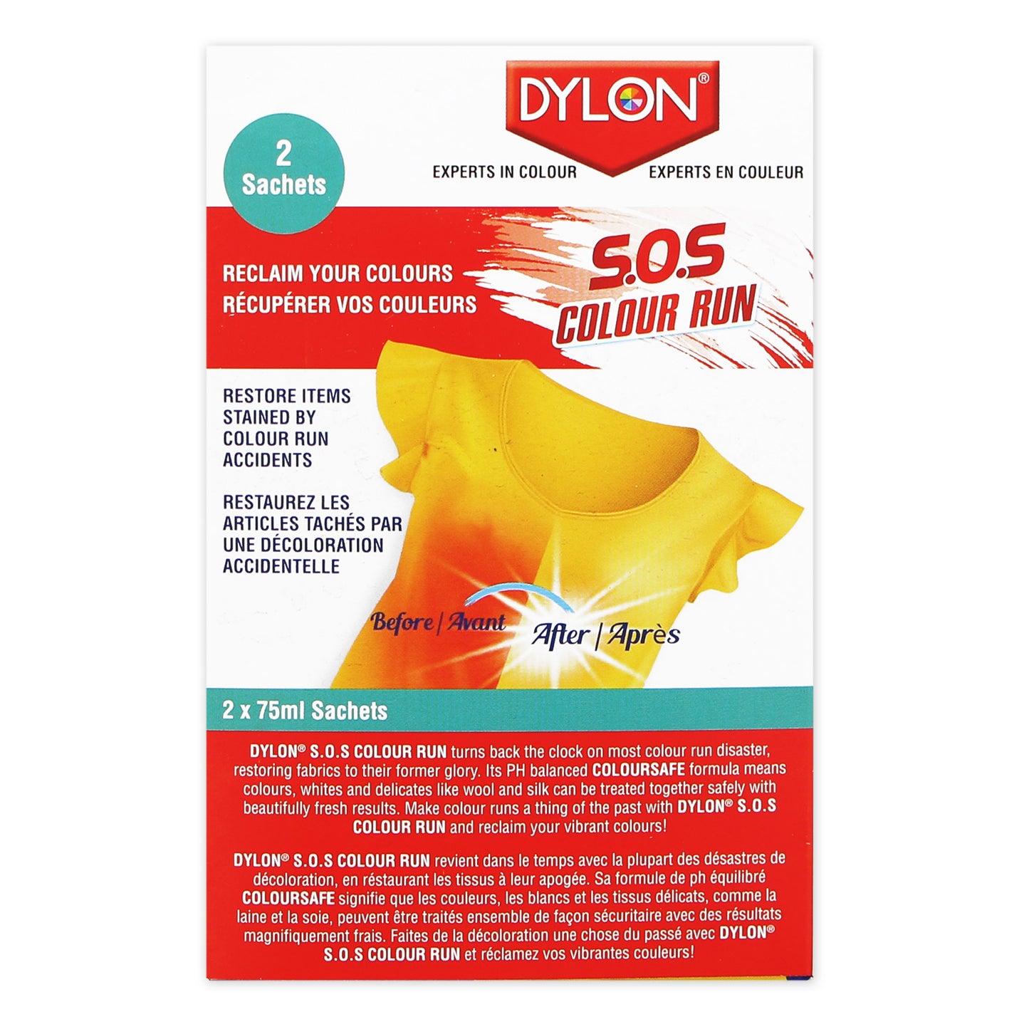 DYLON S.O.S Colour Run Remover, 2 Sachets