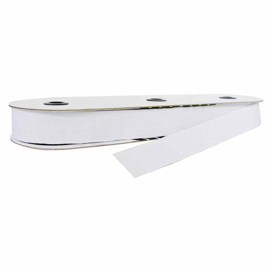 UNIQUE Braided Elastic - 25 mm x 17 m - White