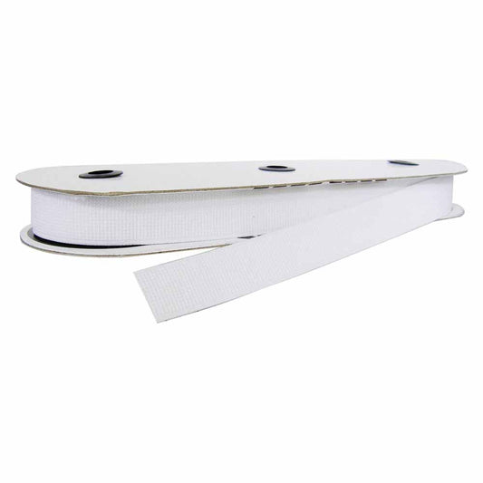 UNIQUE Fine Ribbed Elastic - 25 mm x 12 m - White