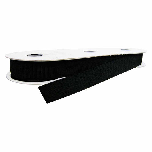 UNIQUE Fine Ribbed Elastic - 25 mm x 12 m - Black