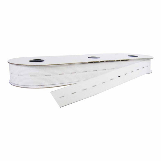 UNIQUE Buttonhole Elastic - 25 mm x 17 m - White