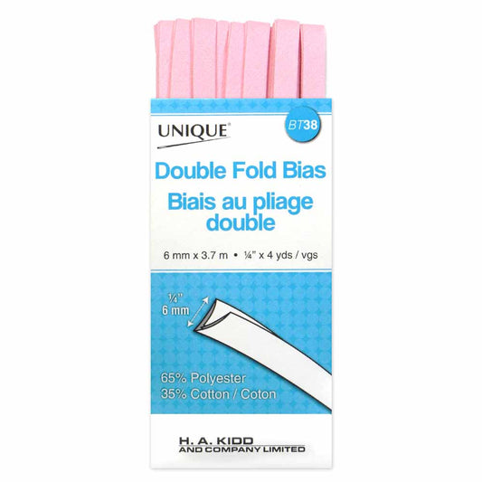 UNIQUE Double Fold Bias Tape – 7 mm x 3.7 m – Light Pink