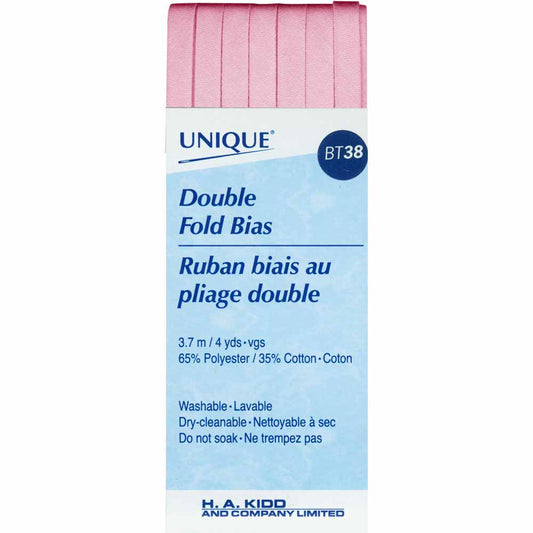 UNIQUE Double Fold Bias Tape – 7 mm x 3.7 m – Petal Pink