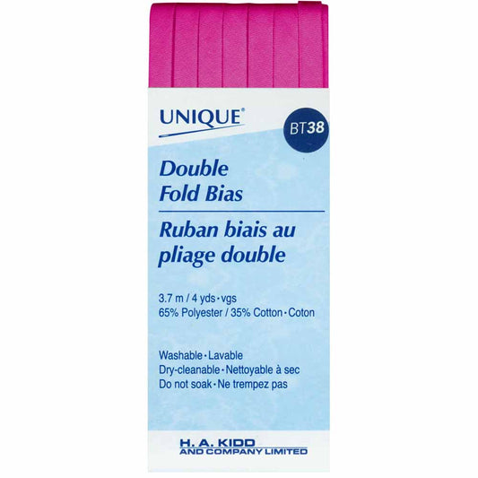 UNIQUE Double Fold Bias Tape – 7 mm x 3.7 m – Fuchsia