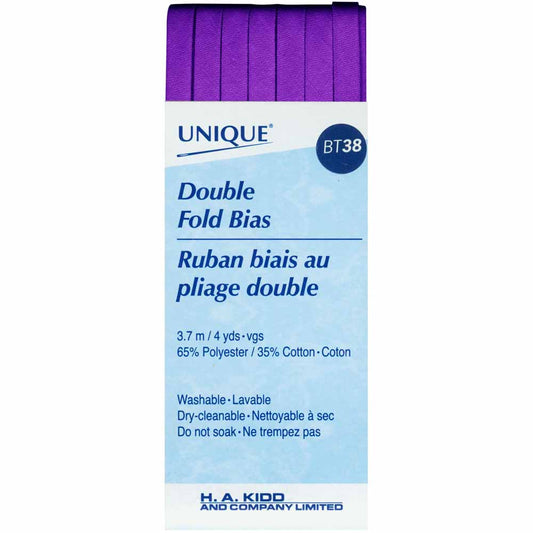 UNIQUE Double Fold Bias Tape – 7 mm x 3.7 m – Purple