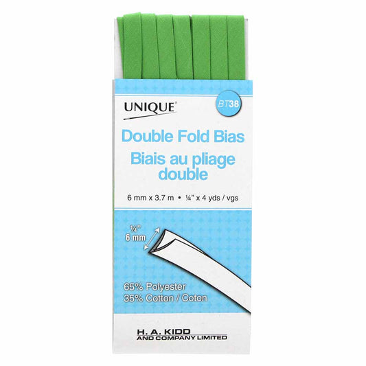 UNIQUE Double Fold Bias Tape 7mm x 3.7m – Lime Green