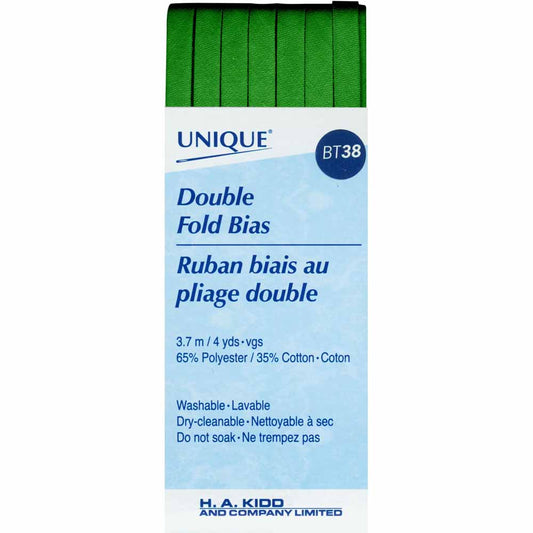 UNIQUE Double Fold Bias Tape – 7 mm x 3.7 m (1/4 in x 4.0 yd) – Kelly Green