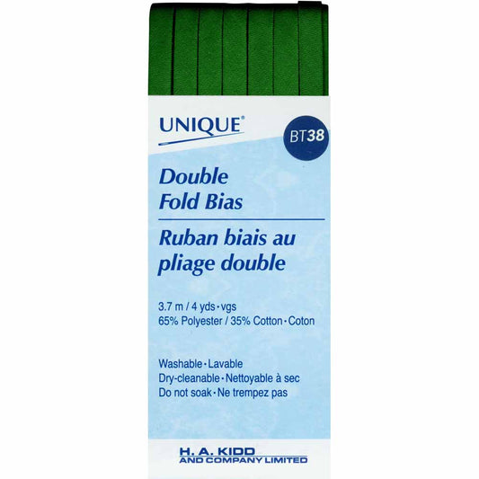 UNIQUE Double Fold Bias Tape – 7 mm x 3.7 m (1/4 in x 4.0 yd) – Hunter Green