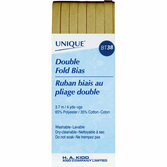 UNIQUE Double Fold Bias Tape – 7 mm x 3.7 m (1/4 in x 4.0 yd) – Taupe