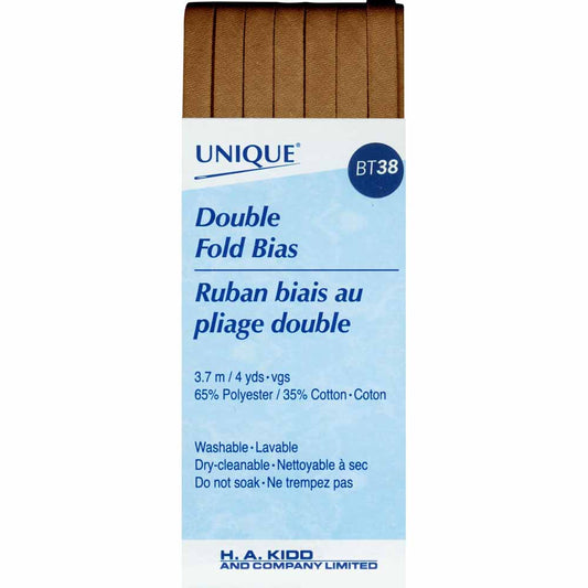 UNIQUE Double Fold Bias Tape – 7 mm x 3.7 m (1/4 in x 4.0 yd) – Mocha