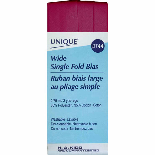 UNIQUE Wide Single Fold Bias Tape – 25mm x 2.75m – Wine